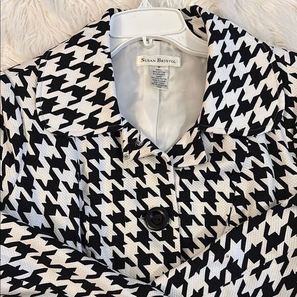 Susan Bristol Black and White Houndstooth Blazer Jacket - Picture 7 of 7